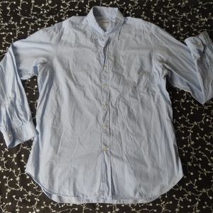 mens rare bygeorge long sleeve button up shirt blue/white check custom XL